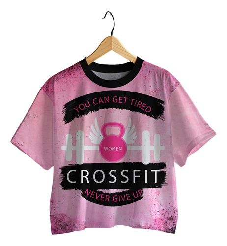 Playera Crop Top Deportivo Frase Gym  Ropa Mujer Deportiva