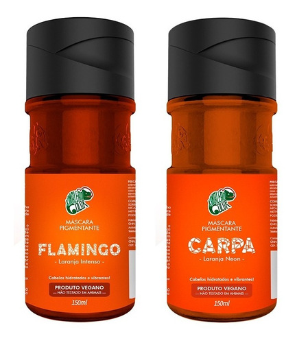  Máscara Pigmentante Carpa + Flamingo - Kamaleão Color Tom Laranja Neon + Laranja