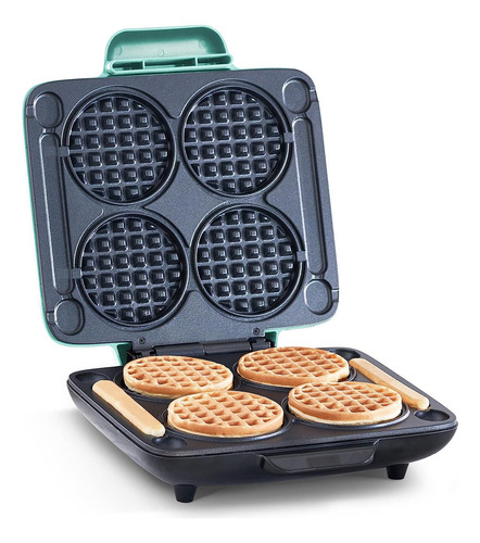 Máquina para 4 miniwaffles aqua Dash DMMW400GBAQ04