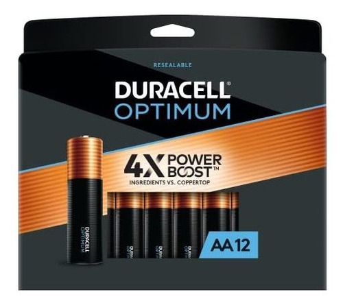 Set 12 Baterías Alcalinas Duracell Optimum Aa De Larga