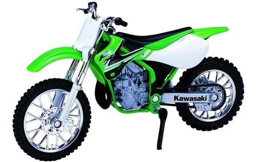 Motocicleta Welly Die Cast Verde Kawasaki Kx250 Escala 1:18.