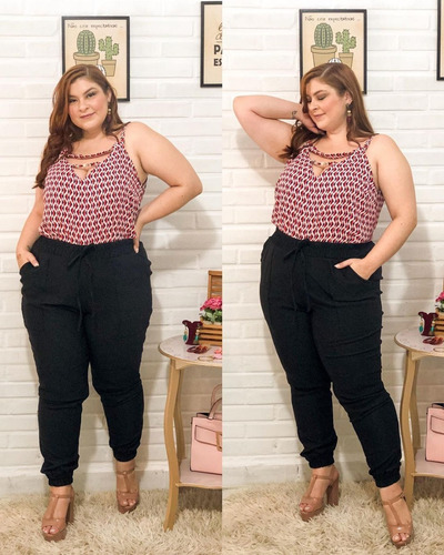Imagem 4 de 6 de Calça Joguerr Feminina Camuflada Plus Bengaline Envio Rápido