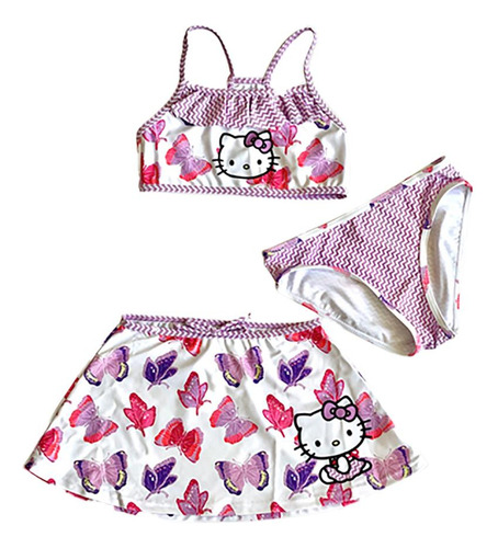 Traje De Baño Niña 03 Piezas Hello Kitty S136060-11