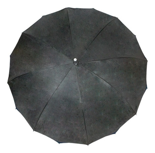 Paraguas Semiautomático Tipo Bastón Doble Tela Resistente Color Gris