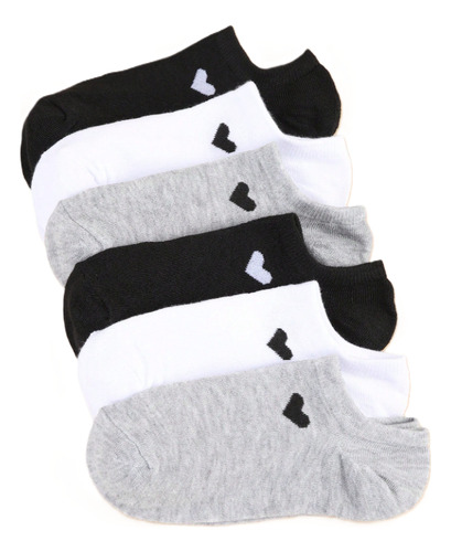 Calcetines Paquete Mujer Calceta Invisibles 6 Pares Multicolor Corazón Unitalla