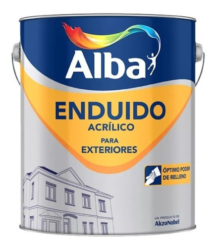 Imagen 1 de 5 de Enduido Acrílico Alba Para Exterior Blanco X 1 Litros