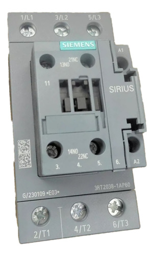 Contactor 80a Bob-220v Ac S2 1na-1nc Siemens 3rt2038-1ap60