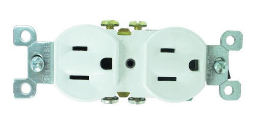 Toma Doble Leviton Americano Blanco