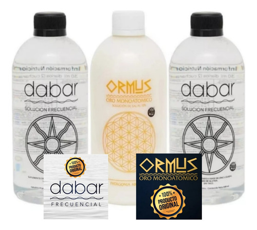 2 Solución Frecuencial Dabar + Ormus Oro Monoatómico 500 Ml