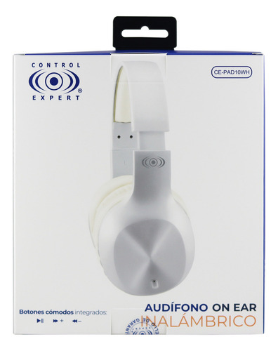 Audífonos On Ear Inalámbricos Bluetooth Recargables Color Blanco