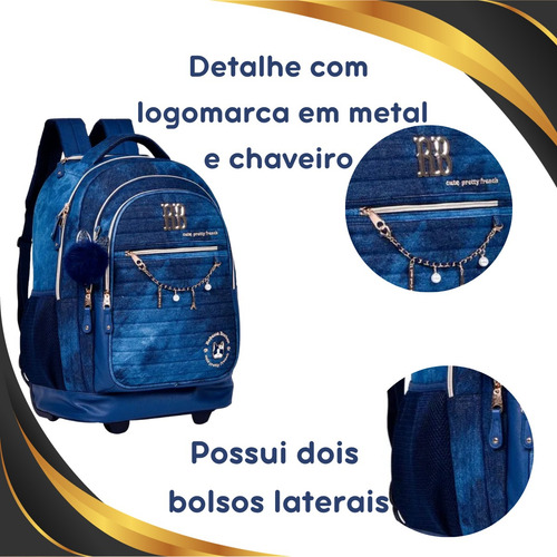Mochila Adolescente Rodinha Escolar Rebecca Bonbon Infantil