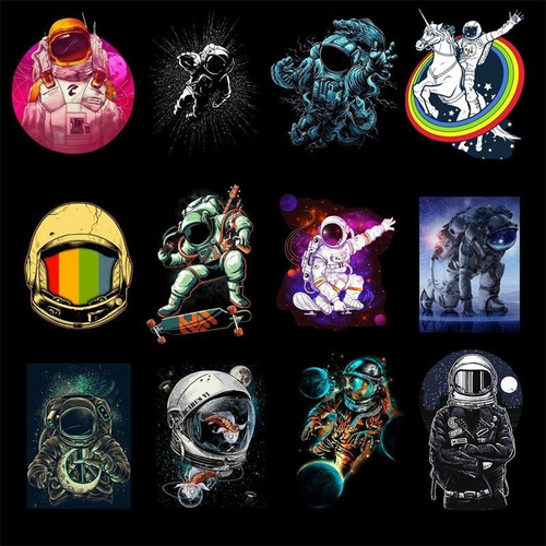 50 Stickers Calcomanias Cool Astronauta Nasa Piloto Planeta