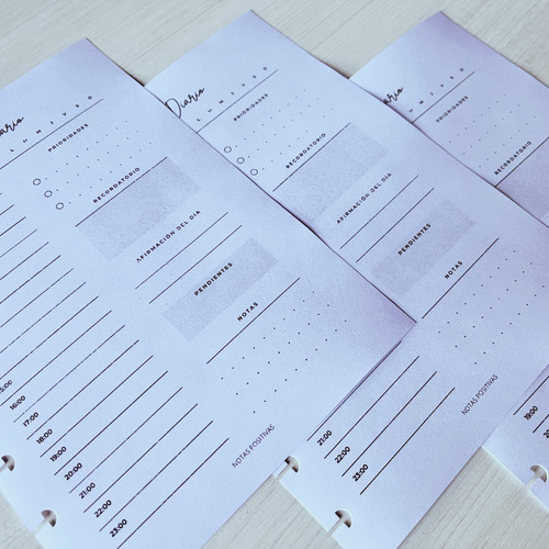 Repuesto Planner Diario | Cuaderno Inteligente | 50 Hojas Blanco Planner Diario 2025