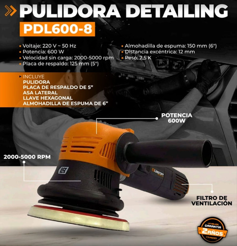 Lustalijadora Pulidora Rotorbital Lusqtoff 600 W Detailing