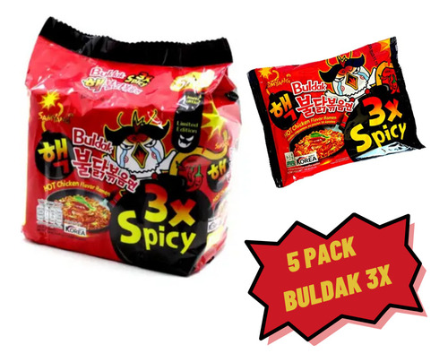 5 Ramen Buldak Samyang Picante 3x (5 Pack)