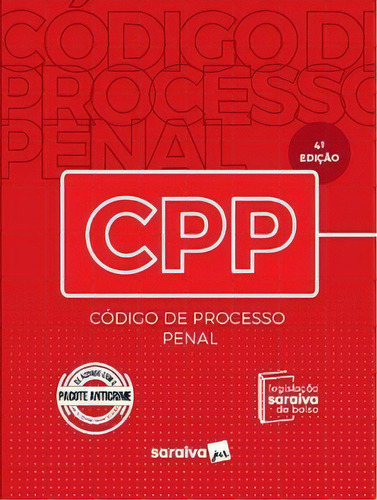 Código De Processo Penal  4.ª Edição - 2020, De A Saraiva. Editora Saraiva Jur Em Português