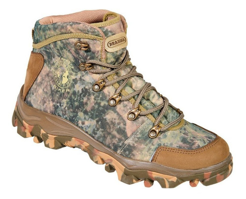 Botas Brahma Waterproof Hombre Rq3481 Camuflado Verde