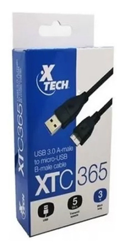 Imagen 3 de 5 de Cable Datos Xtech Xtc-365 Usb 3.0 Para Discos Externos 90cm