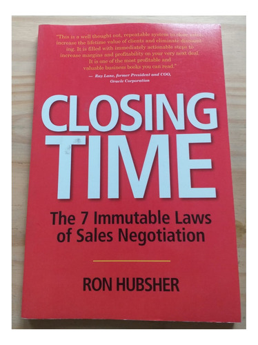 Livro, Clsoing Time, 7 Immuutable Laws Of Sales Negotiation, Ron Hubsher (Usado)