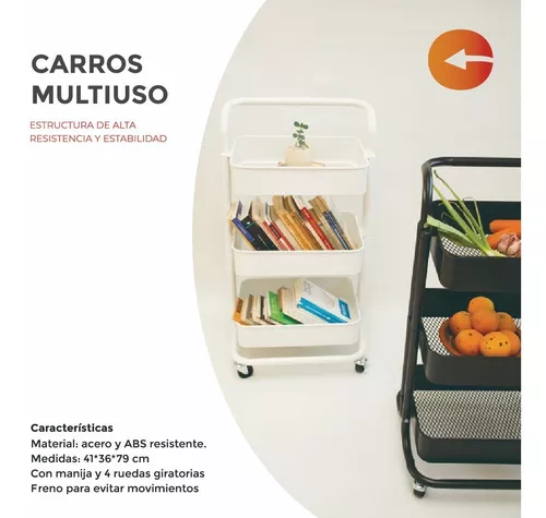 Carrito Carro Organizador Estantes Cocina Mesa Auxiliar