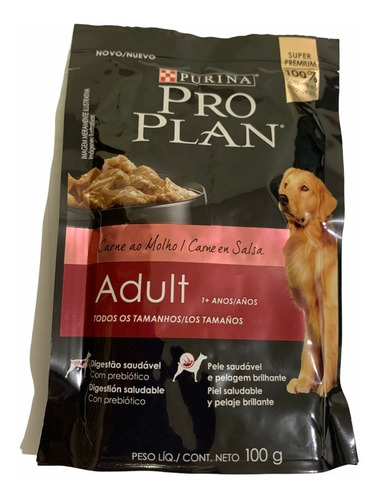 Comida Húmeda Pro Plan Para Perro Adulto Carne 100gr
