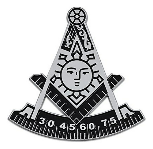 Emblema Auto Masón Negro/plata 2 3/4''