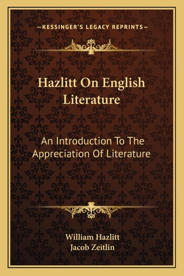 Libro Hazlitt On English Literature: An Introduction To T...