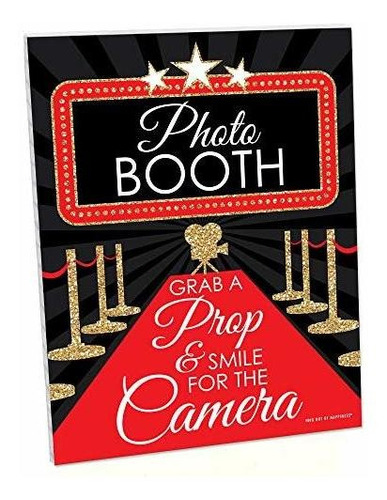 Big Dot Of Happiness Red Carpet Hollywood Photo Booth Sign -