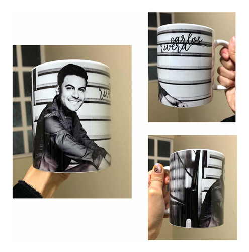 Taza Carlos Rivera Blanco Y Negro Personalizada