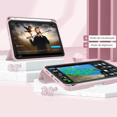 Capa iPad Mini 6 8.3 Wb Slim Com Compart. Para Pencil Cor Rosa