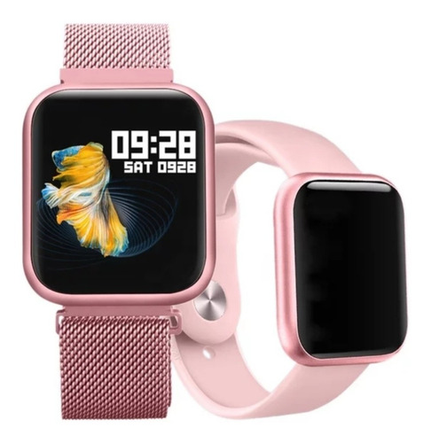 Reloj Inteligente Rosa Smartwatch Sumergible Control Música