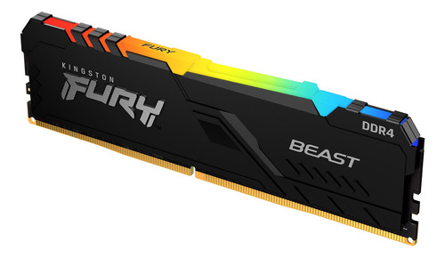 Memória Rgb Ddr4 8gb 3200mhz Kingston Fury Beast Kf432c16bba