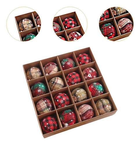 Conjunto De Adornos Navideños Para Decorar 6 Cm 12 Piezas