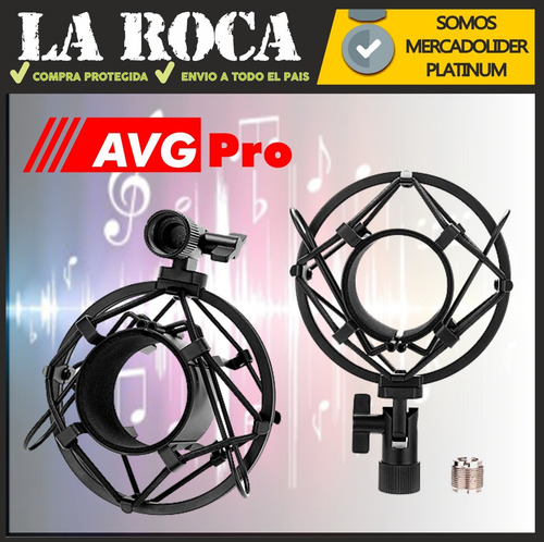 Imagen 7 de 10 de Soporte Araña Para Microfono Condenser Shockmount La Roca