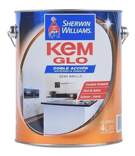 Kem Glo Semi Brillo Blanco X 4lt Sherwin Williams - New Life