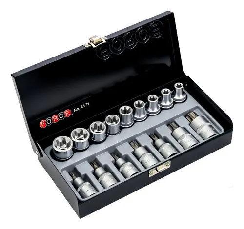comprar Juego Dados Torx 1\u002F2'' Macho Y Hembra 16 Piezas - Force Color Mate