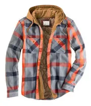 Comprar Jaquetas De Flanela Forrado Com Capuz E Camisa Xadrez