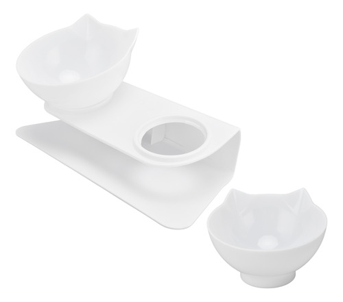 Alimento Para Mascotas Cat Bowl Con Doble Cuello Inclinado 1