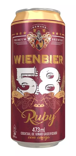 Imagem 1 de 1 de Cerveja Com Vinho Wienbier 58 Ruby Lata 473ml Original