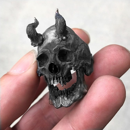 Anillo De Acero Inoxidable Goth Punk Satan Demon Skull Para