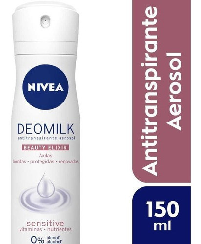 Nivea Antitranspirante Deomilk Beauty Elixir Sensitive 150ml Fragancia Floral