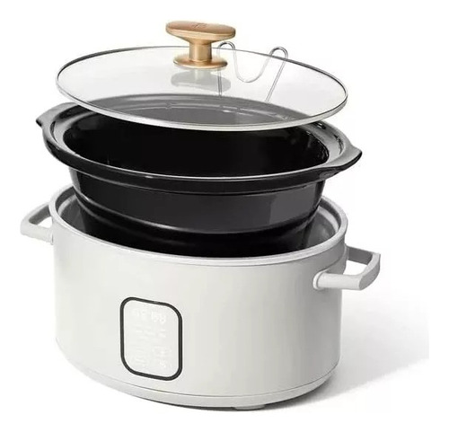 Olla Lento Cocimiento Electrica Beautiful 6qts 5.7lts Blanco Nevado 50hz
