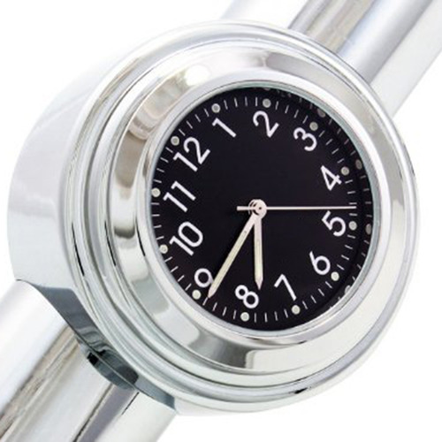 7/8 \ 1 \ Manillar De La Motocicleta Del Cromo Reloj De De