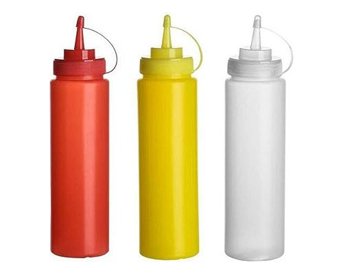 3 Botellas De Plástico Para Condimentos De 12 Oz-360 Ml Con 