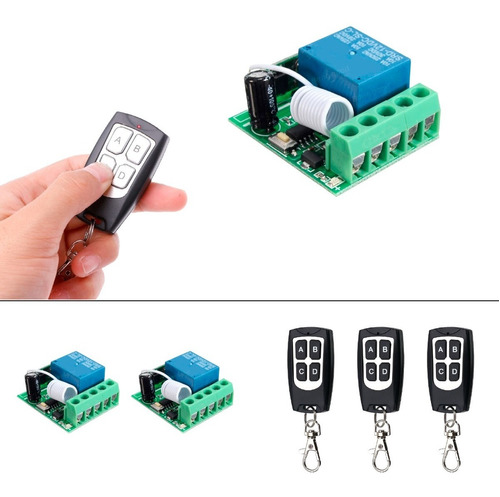 3 Controles Remotos 4ch Y 2 Receptores Rf 1 Ch 433mhz Kit