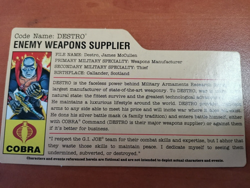 Destro G. I. Joe V18 2008 Cobra (Usado)