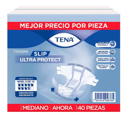 Pañal Tena Slip Ultra Protector Mediano 40 Pz Envío Gratis