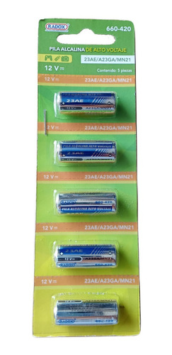 Pack 5 Pilas 23ae 12v Alcalina Alarmas De Autos Timbres