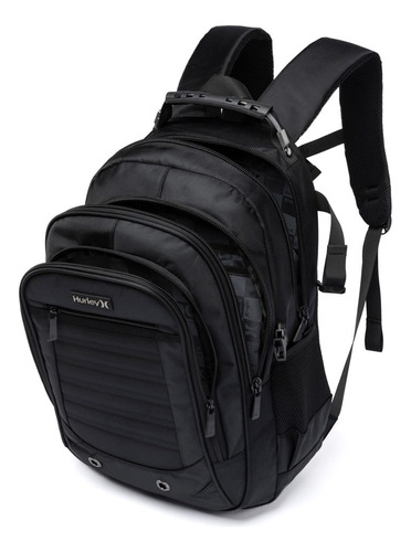 Mochila Mala Trabalho Viagem Hurley Executiva Grande cor Preto Desenho Do Tecido Liso