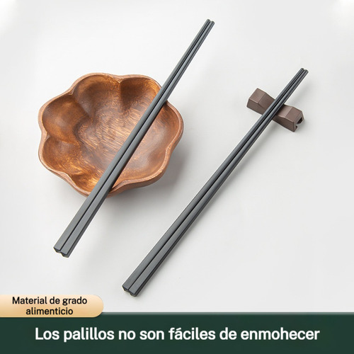 10 Pares De Palillos Chinos Reutilizables Palillos En Color Negros Para Comer, Restaurantes, Sushi